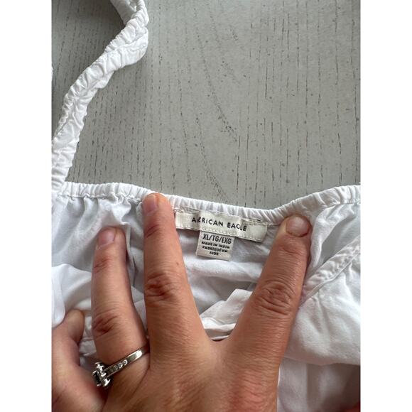 American Eagle White Short Dress Ethereal Cottagecore Romantic Soft Girl (T) - Picture 4 of 6